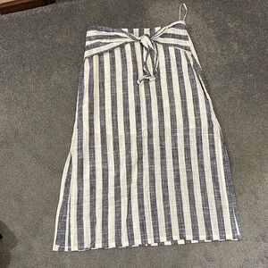 Doe & Rae linen striped Zoe maxi skirt L